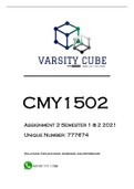 CMY1502 Assignment 2 Semester 1 & 2 2021