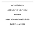 MAT 1512 Assignment 4 of 2021 solutions
