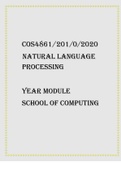 COS4861 201/0/2020 Natural Language Processing Year module