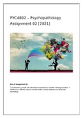 2021 Assignment 2 Psychopathology PYC4802 Fully answered with additional notes.