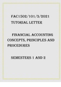 FAC1502 101/3/2021 Tutorial letter Financial Accounting Concepts Principles and Procedures Semesters 1 and 2