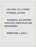 FAC1502 101/3/2020-Tutorial letter Financial Accounting Concepts Principles and Procedures Semesters 1 and 2