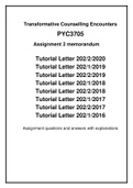 PYC3705 ASSIGNMENT 2 MEMOS  MULTIPLE QUESTIONS AND ANSWERS WITH EXPLANATIONS (2016 - 2020)