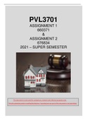 PVL3701 (100% PASS!) Assignment 1 & 2 - Questions and Answers (SUPER SEMESTER)