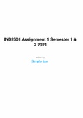 IND2601  - 2021 assignment 1 questions and answers pass guaranteed! 