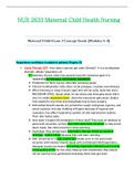 NUR 2633 / NUR2633 Exam 3 Concept Guide [Modules 6 - 8] (Latest 2021 / 2022): Maternal Child Health Nursing - Rasmussen