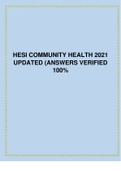 HESI COMMUNITY HEALTH 2021 UPDATED (ANSWERS VERIFIED 100%