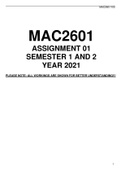 MAC2601 Assignment 01 2021 Semester 1 & 2