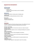 Tilburg University marketing management summary/lecture notes