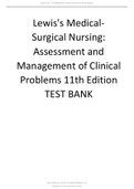 Test Bank for Lewis's Medical-Surgical Nursing Assessment and Management of Clinical Problems 11th Edition