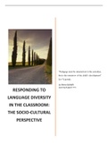 Learning Support 771 Assignment 3: Language Learning and Socio-cultural theory