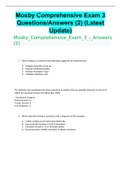 Mosby Comprehensive Exam 3 Questions/Answers (2) (Latest Update)