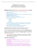 Criminology 310 Exam Notes (Unit 8, Section A)