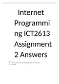 Internet Programming ICT2613 Assignment 2 Answers