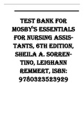 Test Bank for Mosby Essentials for Nursing Assistants, 6th Edition, Sheila A. Sorrentino