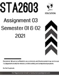 STA2603 ASSIGNMENT 3 SEMESTER 1 AND 2 SOLUTIONS 2021