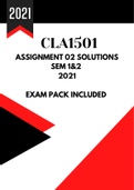 CLA1501 Assignment 2 Solutions for 2021 and Exam Pack 