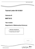 Exam (elaborations) MAT1613 Tutorial Letter 001/0/2021 Calculus B