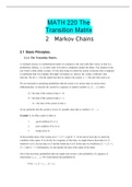  MATH 220 The Transition Matrix 2	Markov Chains