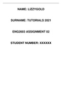 2021 ENG2603 Assignment 3 solutions