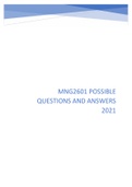 MNG2601 POSSIBLE QUESTIONS AND ANSWERS ALL ASSIGNMENTS 2021