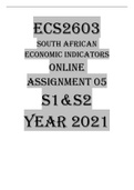 ECS2603 ASSIGNMENT 5 S1&S2 YEAR 2021