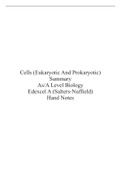 Summary of Eukaryotic and Prokaryotic Cell structures 