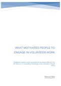 What motivates people to do volunteer 