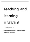 HBEDTL6    Assignment 03:  Using learning theory to understand and solve problems