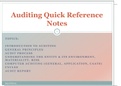Auditing Quick Reference Notes - Jackson & Stent