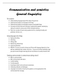General Linguistics 178 - Communication and Semiotics Notes