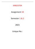MNO3704 Assignment 10 Yearly Module 2021