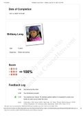 Feedback Log & Score 100% Brittany Long
