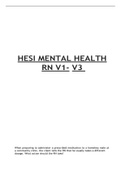 HESI MENTAL HEALTH RN V1- V3 2020/2021 TEST BANKS (ALL TOGETHER)