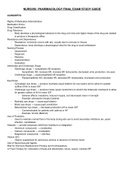 NURS 350  Pharmacology Final Exam Study Guide- Portage Learning