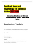 Abnormal Psychology 6th Canadian Edition TEST BANK