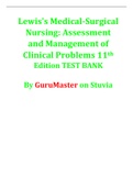 Lewis's Medical-Surgical Nursing: Assessment and Management of Clinical Problems 11th Edition TEST BANK 