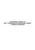 UNIT 1 - Foundations of Occupational Therapy 378