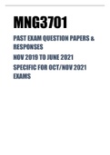 Exam (elaborations) MNG3701 - Strategic Management (MNG3701) EXAM PACK FOR NOV 2021 EXAM