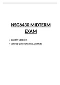 SOUTH UNIVERSITY NSG 6430 MIDTERM EXAM (2 VERSIONS)/ NSG6430 MIDTERM EXAM (NEWEST, 2021): |100% VERIFIED AND CORRECT ANSWERS|
