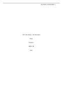 HRM 530 Title: Job Analysis / Job Description 