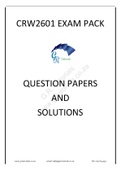 CRW2601 EXAM	PACK QUESTION	PAPERS AND	 SOLUTIONS	