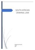 SUMMARY CRW2601  SOUTH AFRICAN CRIMINAL LAW