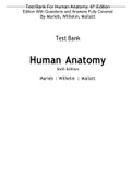 Test Bank For Human Anatomy, 6th Edition Edition With Questions and Answers Fully Covered By Marieb,Wilhelm,Mallatt