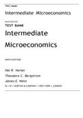 Intermediate Microeconomics NINTH EDITION TEST BANK Hal R. Varian Theodore C. Bergstrom James E. West