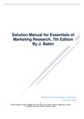 Solution Manual for Essentials of Marketing Research, 7th Edition By J. Babin