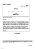 PYC3702 Abnormal Behaviour and Mental Health