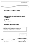 Applied English Language Studies: Further Explorations ENG2601 Year module Department of English Studies