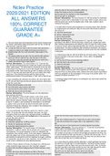 Nclex Practice 2020/2021 EDITION ALL ANSWERS 100% CORRECT GUARANTEE GRADE A+