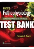 Porth’s Pathophysiology Concepts of Altered Health 10th by Norris. (Complete TEST BANK) 555 Pages.